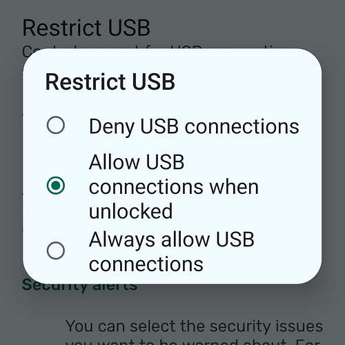 Restrict USB Setting