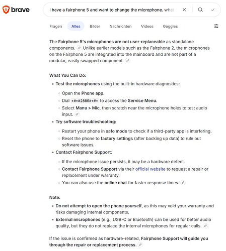 Fairphone Brave results