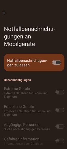Notfallberechtigungen an Mobilgeräte - Schieber